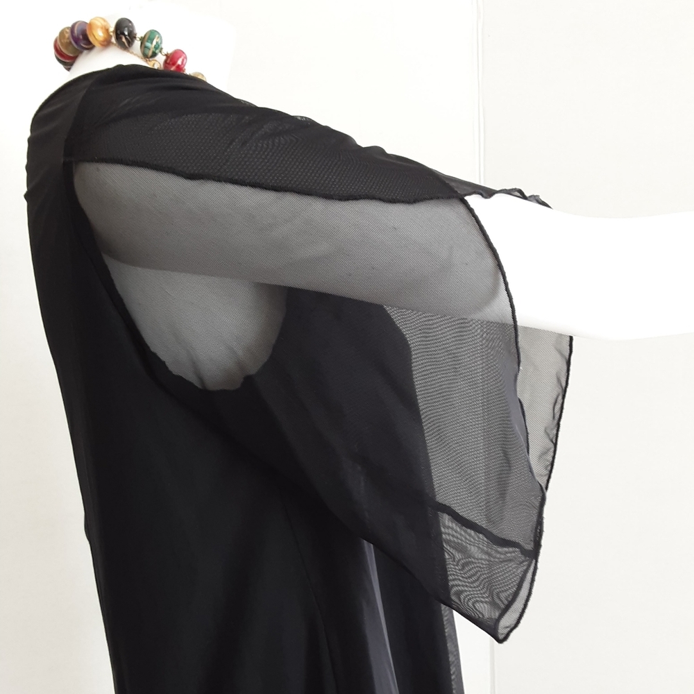 NWOT SESE CODE BLACK MESH TULIP TUNIC SLEEVE TOP - Picture 6 of 10